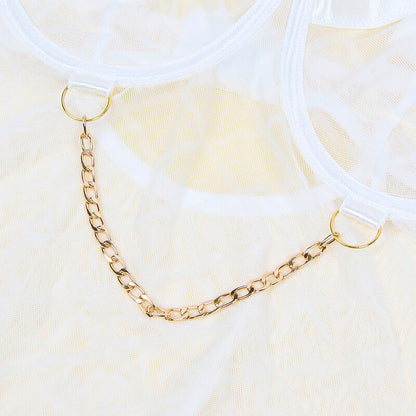 SUBBLIME - 954291 BODY WITH CHAINS + GARTER BELT WHITE L/XL - 12