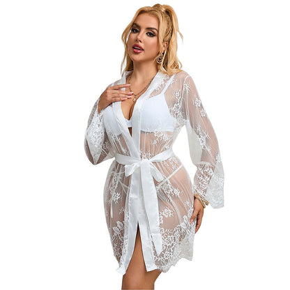 SUBBLIME - 954369 LONG SLEEVE NIGHTGOWN WITH FLORAL DESIGN WHITE S/M - 10