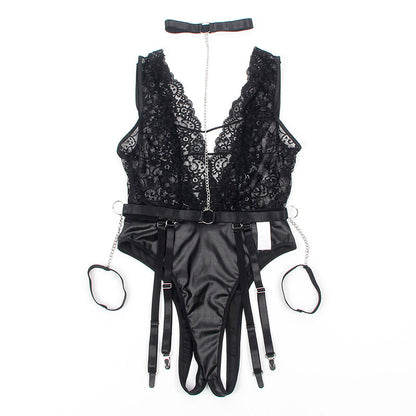 SUBBLIME - 954383 SEXY BODY WITH GARTER BELT BLACK S/M - 12
