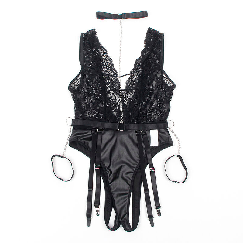 SUBBLIME - 954390 SEXY BODY WITH GARTER BELT BLACK L/XL - 4