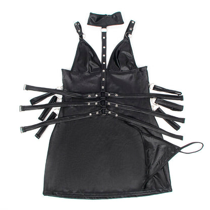 SUBBLIME - 954406 ABITO BONDAGE IN PELLE NERO S/M