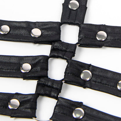 SUBBLIME - 954406 ABITO BONDAGE IN PELLE NERO S/M