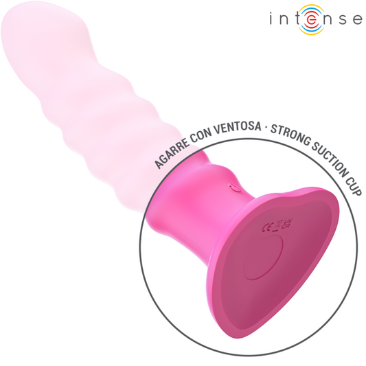 INTENSE - CINDY VIBRATOR SIZE L SPIRAL DESIGN 10 VIBRATIONS PINK REMOTE CONTROL - 1