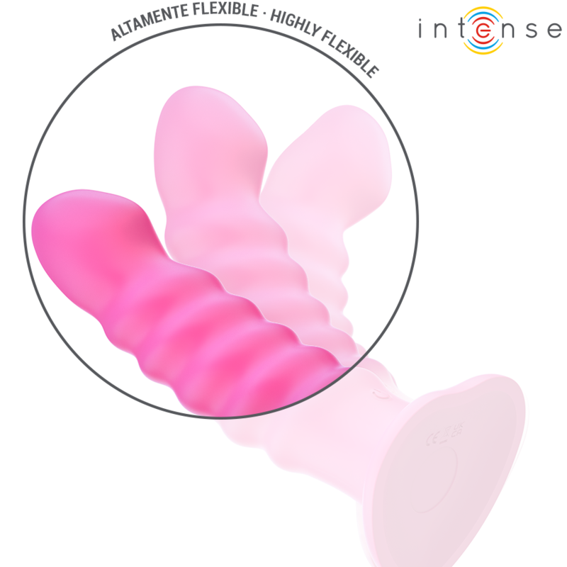 INTENSE - CINDY VIBRATOR SIZE L SPIRAL DESIGN 10 VIBRATIONS PINK REMOTE CONTROL - 5