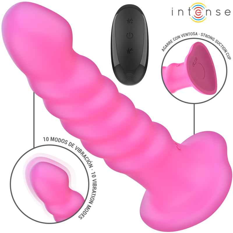 INTENSE - CINDY VIBRATOR SIZE L SPIRAL DESIGN 10 VIBRATIONS PINK REMOTE CONTROL - 3