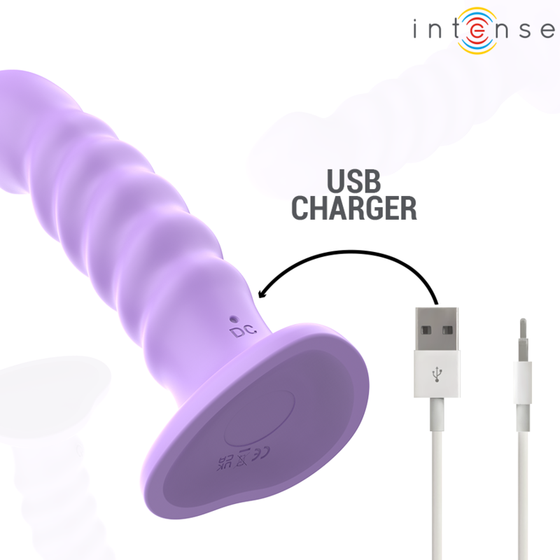 INTENSE - BRENDA VIBRATOR SIZE M SPIRAL DESIGN 10 VIBRATIONS PURPLE REMOTE CONTROL - 5