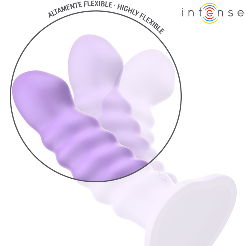 INTENSE - BRENDA VIBRATOR SIZE M SPIRAL DESIGN 10 VIBRATIONS PURPLE REMOTE CONTROL - 6