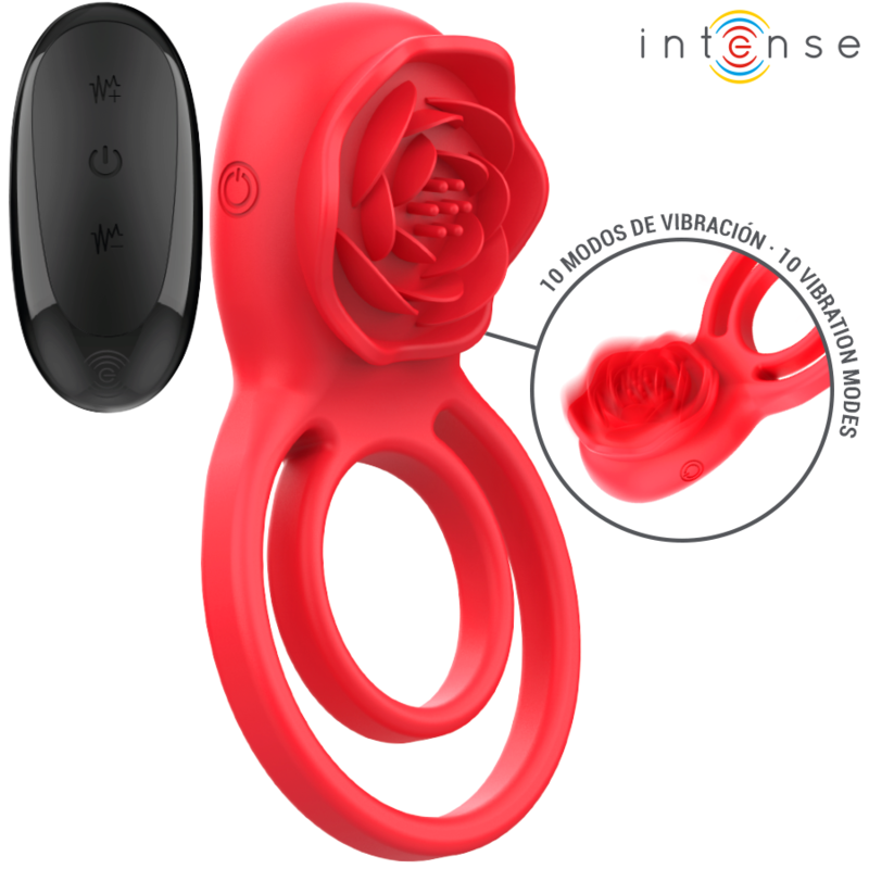 INTENSE - GAIL STIMULATOR ROSE 10 VIBRATIONS RED REMOTE CONTROL - 6
