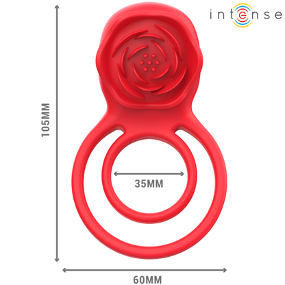 INTENSE - GAIL STIMULATOR ROSE 10 VIBRATIONS RED REMOTE CONTROL - 5