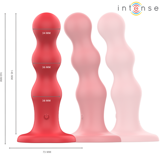 INTENSE - CODY VIBRATOR WITH SUCTION CUP RED REMOTE CONTROL - 1
