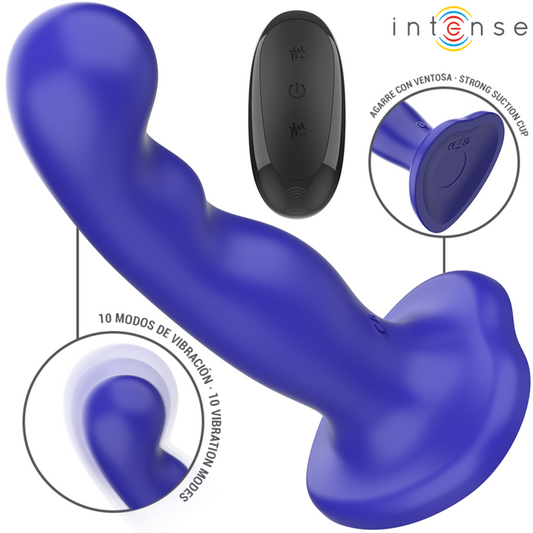 INTENSE - SHORTY VIBRATOR WITH SUCTION CUP BLUE REMOTE CONTROL - 1