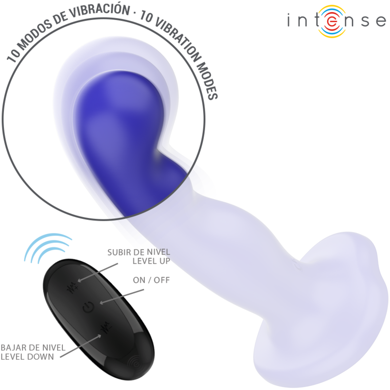 INTENSE - SHORTY VIBRATOR WITH SUCTION CUP BLUE REMOTE CONTROL - 4