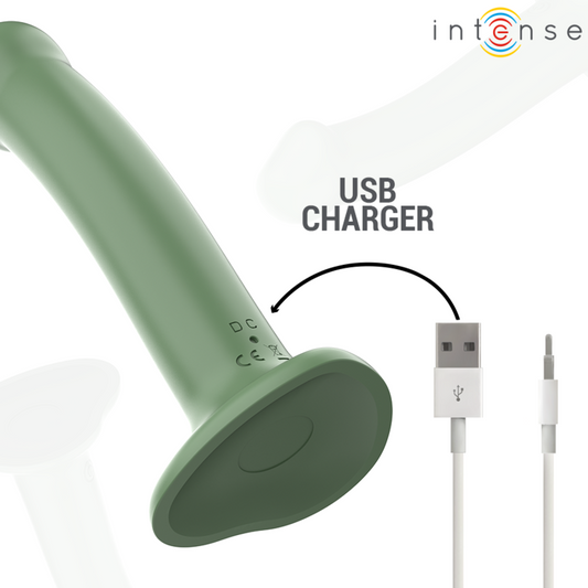 INTENSE - BECCA VIBRATOR WITH SUCTION CUP 10 VIBRATIONS GREEN REMOTE CONTROL - 1