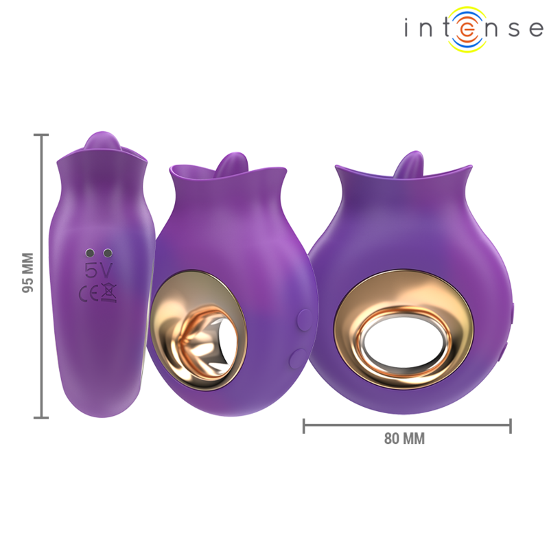 INTENSE - TULI CLITORIS STIMULATOR 9 VIBRATIONS & 9 OSCILLATIONS PURPLE - 2