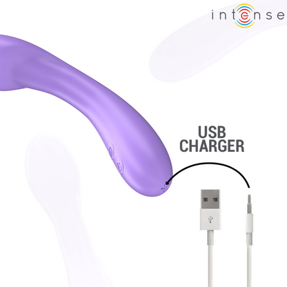 INTENSE - BECKY VIBRATOR 19 CM HEATABLE 7 VIBRATIONS PURPLE - 5