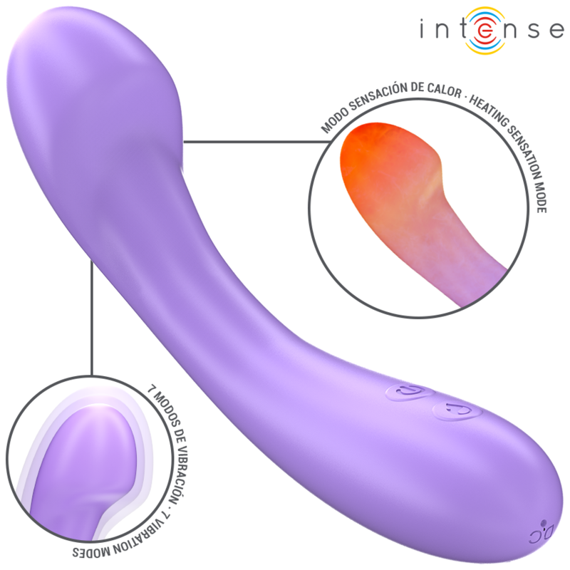 INTENSE - BECKY VIBRATOR 19 CM HEATABLE 7 VIBRATIONS PURPLE - 6