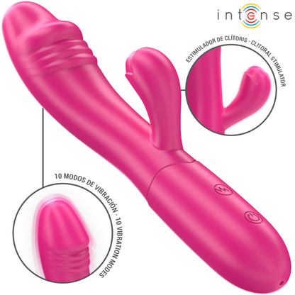 INTENSE - IVY FLEXIBLE VIBRATOR 10 VIBRATIONS WITH STIMULATING TONGUE PINK - 6