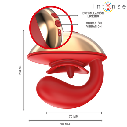 INTENSE - MARIAH U-SHAPED VIBRATOR AND STIMULATOR 10 VIBRATIONS RED