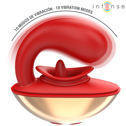 INTENSE - MARIAH VIBRATOR & STIMULATOR IN U SHAPE 10 VIBRATIONS RED - 1