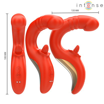 INTENSE - PAULINA U-SHAPED VIBRATOR AND STIMULATOR RED