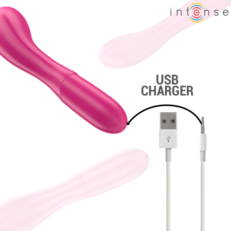INTENSE - LISETTE VIBRATOR 19 CM FLEXIBLE 10 VIBRATIONS PINK - 4