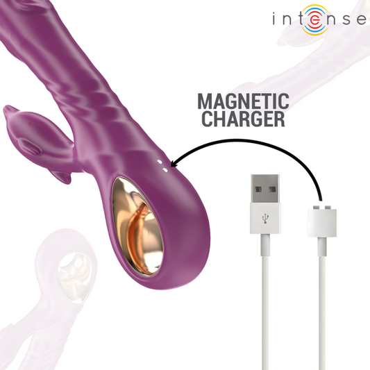 INTENSE - HALLE MULTIFUNCTION VIBRATOR WITH DOLPHIN STIMULATING TONGUE PURPLE - 1