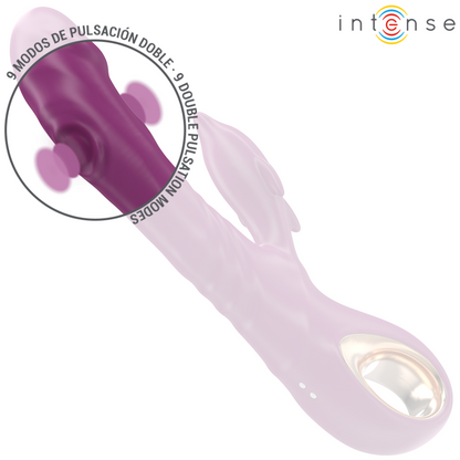 INTENSE - HALLE MULTIFUNCTION VIBRATOR WITH DOLPHIN STIMULATING TONGUE PURPLE - 3
