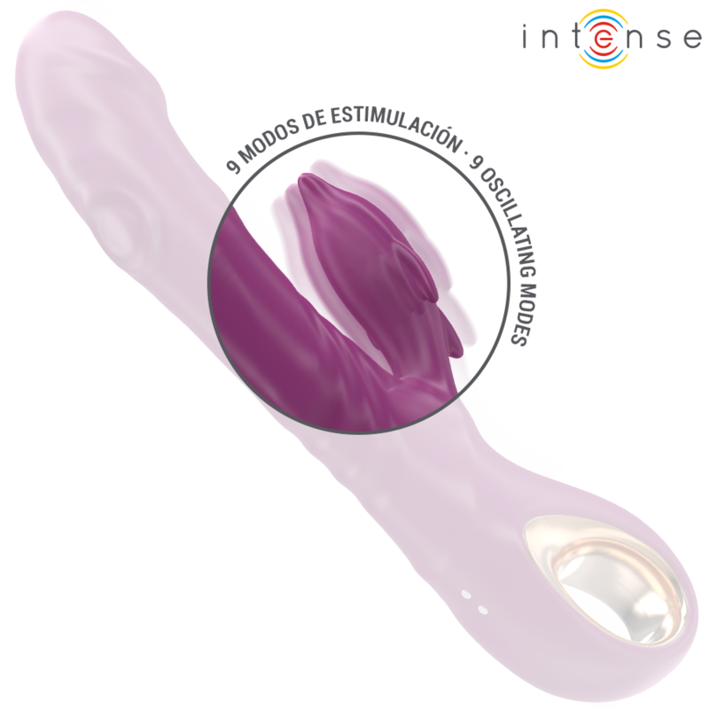 INTENSE - HALLE MULTIFUNCTION VIBRATOR WITH DOLPHIN STIMULATING TONGUE PURPLE - 6