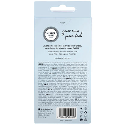 MISTER SIZE - CONDOMS SIZE XS 47 MM (10 UNITS)