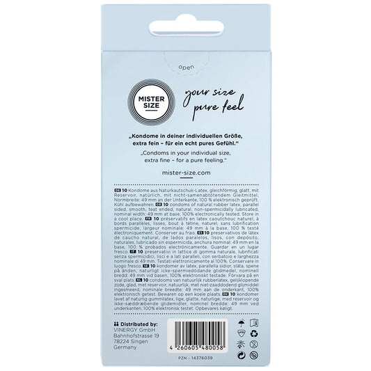 MISTER SIZE - CONDOM SIZE S 49 MM (10 UNITS) - 1