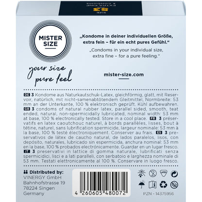 MISTER SIZE - CONDOM SIZE M 53 MM (3 UNITS) - 3