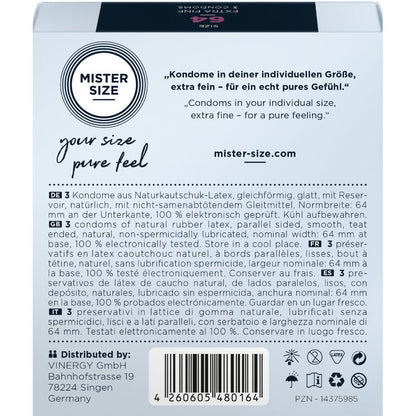 MISTER SIZE - XXL 64MM CONDOMS (3 UNITS)