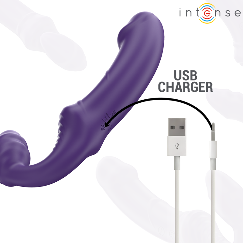 INTENSE - JILL DOUBLE VIBRATOR 20 CM PURPLE REMOTE CONTROL - 6