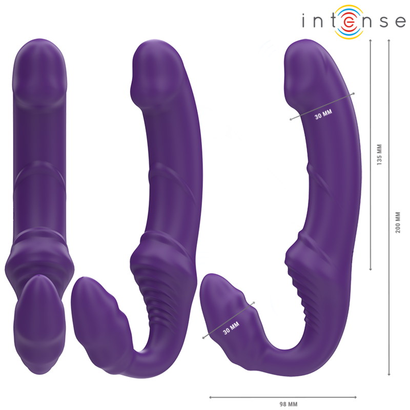 INTENSE - JILL DOUBLE VIBRATOR 20 CM PURPLE REMOTE CONTROL - 2