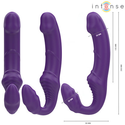 INTENSE - JILL DOUBLE VIBRATOR 20 CM PURPLE REMOTE CONTROL - 2