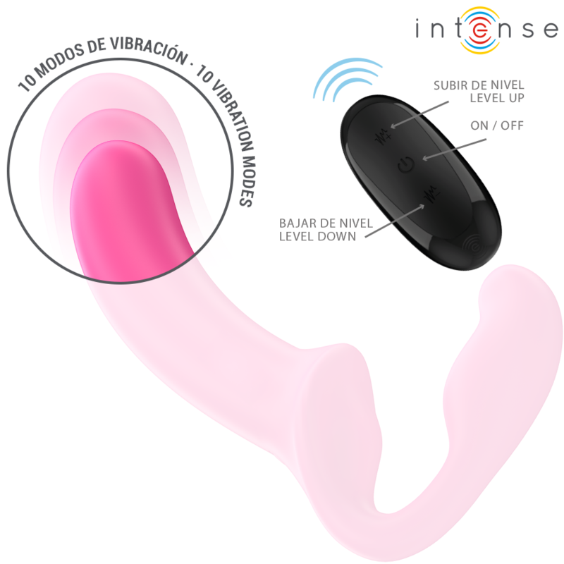 INTENSE - AMY DOUBLE VIBRATOR 20 CM PINK REMOTE CONTROL - 4