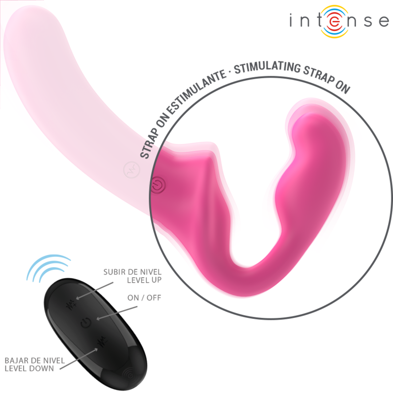 INTENSE - AMY DOUBLE VIBRATOR 20 CM PINK REMOTE CONTROL - 3