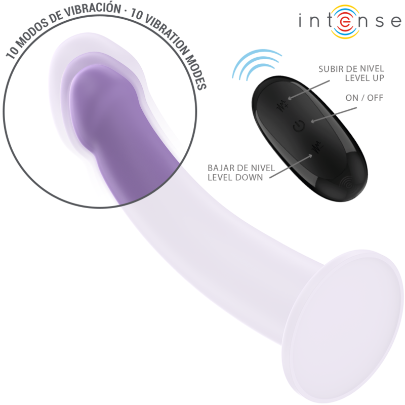 INTENSE - EDDIE VIBRATOR 17.5 CM 10 VIBRATIONS PURPLE REMOTE CONTROL - 4