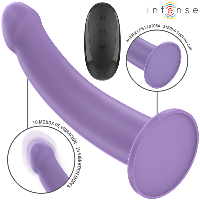 INTENSE - EDDIE VIBRATOR 17.5 CM 10 VIBRATIONS PURPLE REMOTE CONTROL - 2