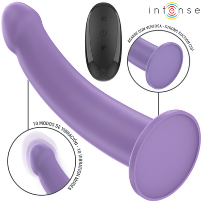 INTENSE - EDDIE VIBRATOR 17.5 CM 10 VIBRATIONS PURPLE REMOTE CONTROL - 2