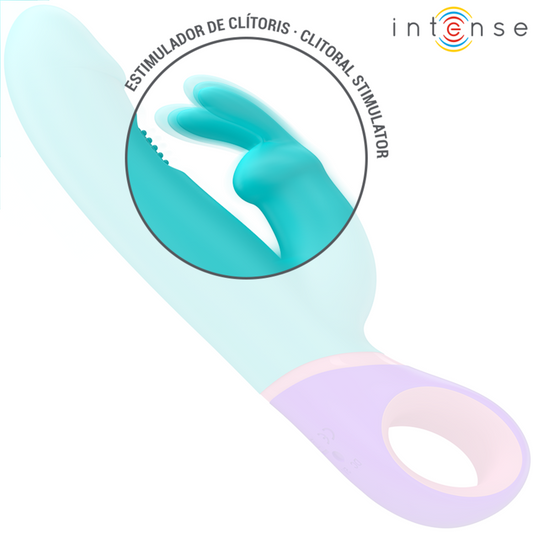 INTENSE - VIBRATEUR MONICA RABBIT AVEC STIMULATEUR DE POINT G ROTATIF BLEU
