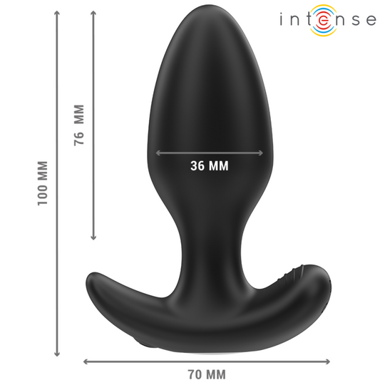 INTENSE - JOEY ANAL PLUG 10 VIBRATIONS BLACK REMOTE CONTROL - 1