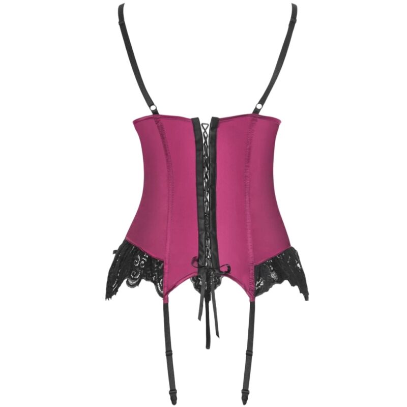 LIVCO CORSETTI FASHION - AGRAFENA CF 90436 CORSET + THONG BORDEAUX S/M