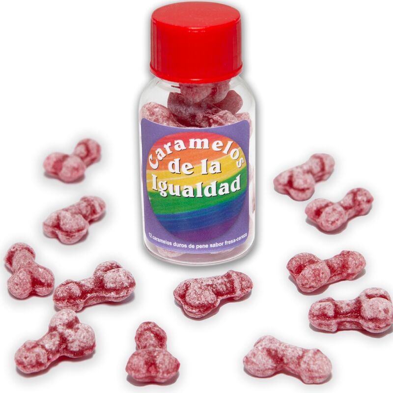 DIABLO PICANTE - 12 STRAWBERRY/CHERRY PENIS SHAPE EQUALITY CANDIES - 1