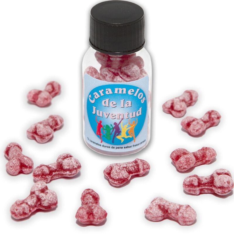 DIABLO PICANTE - 12 YOUTH CANDIES PENIS SHAPE STRAWBERRY/CHERRY - 1