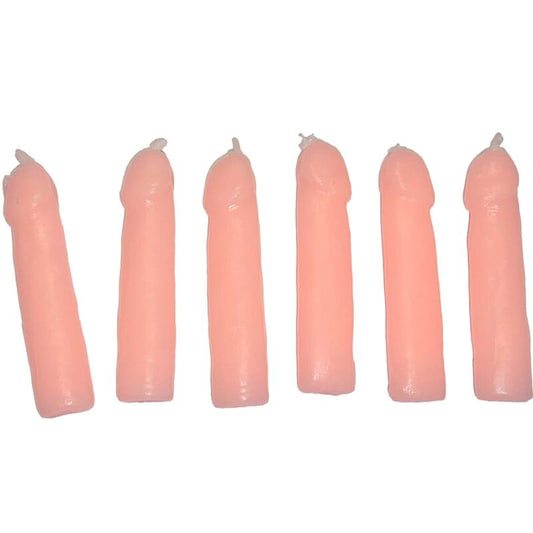 DIABLO PICANTE - 6 FLESH PENIS SHAPED CANDLES - 1