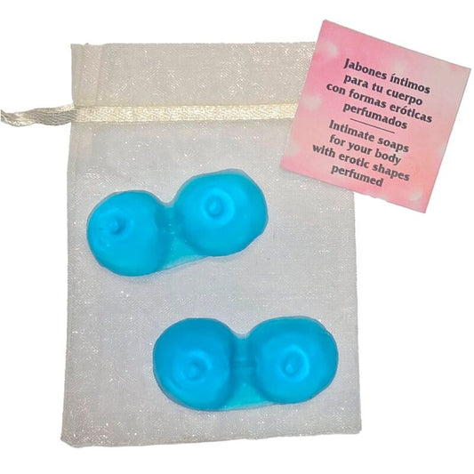 DIABLO PICANTE - 2 BREASTS SHAPED PERFUMED SOAPS BLUE - 1