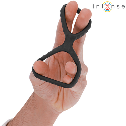 INTENSE - DEWEY DOUBLE SILICONE PENIS RING BLACK MODEL 2 - 4