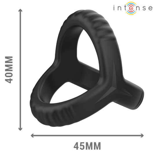 INTENSE - CARSON DOUBLE SILICONE PENIS RING BLACK MODEL 4 - 1