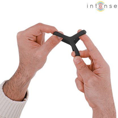 INTENSE - CARSON DOUBLE SILICONE COCK RING BLACK MODEL 4